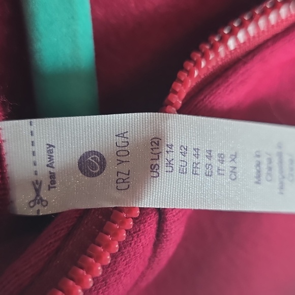 Crz Yoga Fleece Lined Half Zip Hoodies with Thumb Holes - Picture 6 of 7